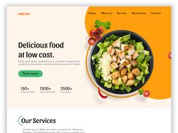 Landing page for restaurant