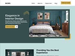 Landing page for interior design company
