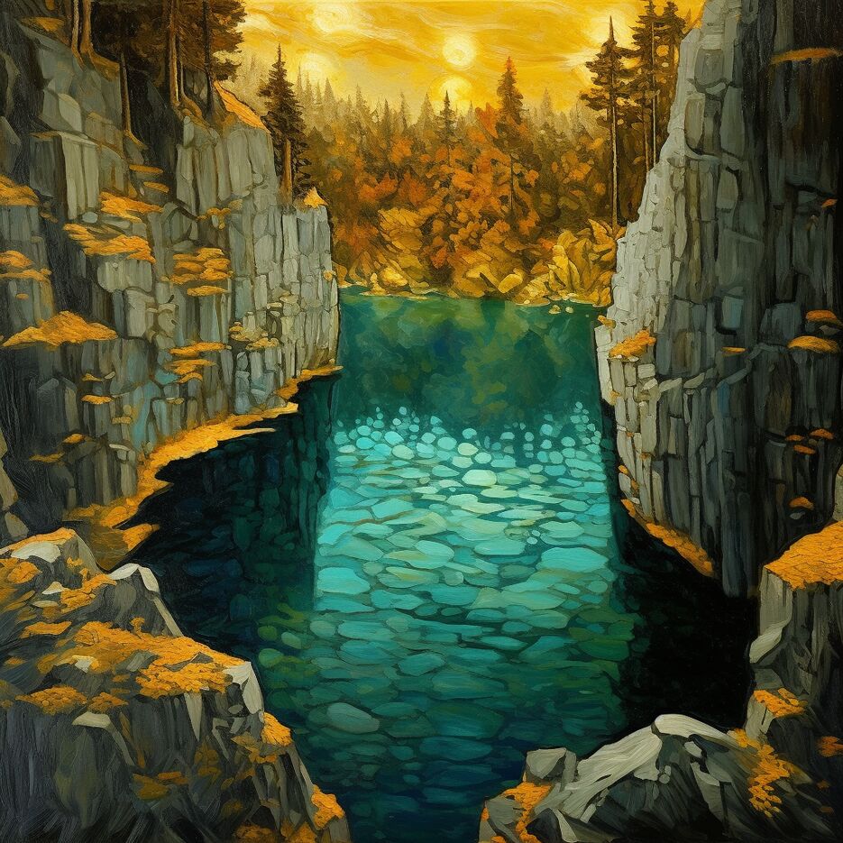 Вид на озеро со скал в стиле Ван Гога.png