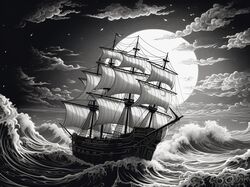 Корабль в море