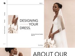 Landing page design for a wedding store