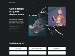 Сайт-портфолио для гейм-дизайнера
