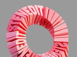 3D text loop circle