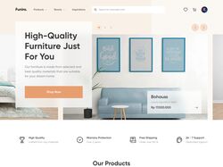 Верстка лендинга с посадкой на wordpress. Furniture shop