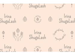 Логотип с дополнительными элементами студии красоты "ShugaLash"