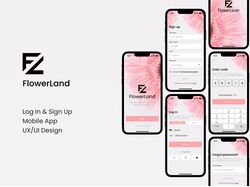 FlowerLand I Log In & Sign Up Screen for Flower App