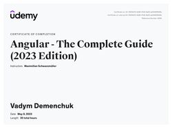 - CERTIFICATE of Angular The Complete Guide 