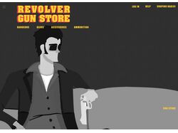 Дизайн сайта вымышленного магазина REVOLVER GUN STORE для портфолио