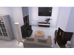 3Д визуализация большой жилой комнаты