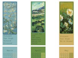 Закладки з роботами відомих художників з календарем на 2024 рік