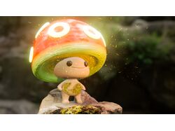 Glowing forest mushroom