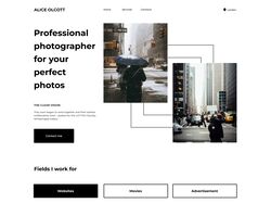 Website design for a photographer