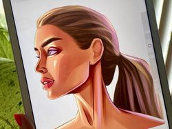 женский портрет, иллюстрация