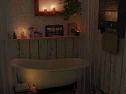 3д визуализация старинной ванной комнаты
