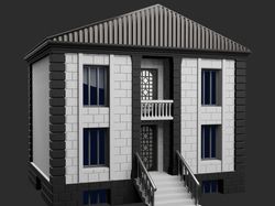 3D модель двухэтажного дома