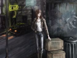 Концепт арт для игры в стиле кибер-панк