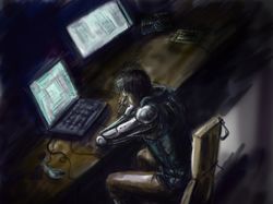 Концепт арт для игры в стиле кибер-панк