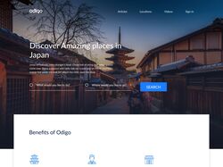 Верстка сайта про путешествие в японию