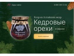 Первый экран интернет-магазина по продаже кедровых орехов