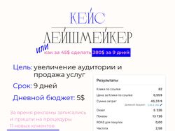 Таргетированная реклама для лейшмейкера