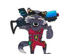 Fighting Raccoon mascot illustration