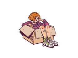 Cartoon Style - Girl in the Box