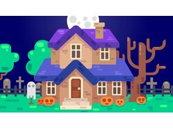 Хэллоуинский дом Flat Art