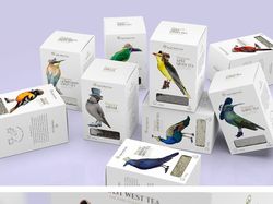 Веселые птички на коробках с чаем