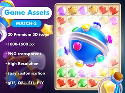 Match-3 icons. Available.