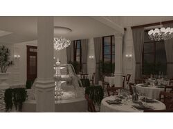 Дизайн и 3D визуализация ресторана в классическом стиле, 130 кв.м.