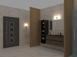 Дизайн и 3D визуализация ванной комнаты.