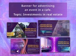 Banners for an event in a cafe