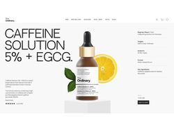 Дизайн для сайта-презентации сыворотки The Ordinary