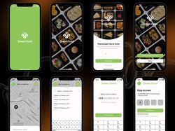 Дизайн приложения по доставке еды Green Food