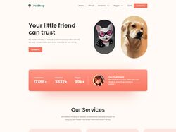 landing page "PetShop"