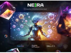 Баннер для AI генератора контента "Neira"