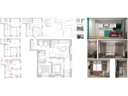 Apartment project 75/m2 in the city of Kyiv. / Проект квартири 75/м2 у