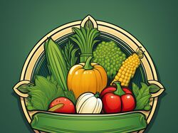 логотип магазину з продуктами