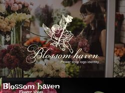 Blossom haven логотип для цветочного магазина
