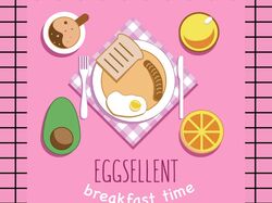 Иллюстрация завтрака для Eggsellent - breakfast time