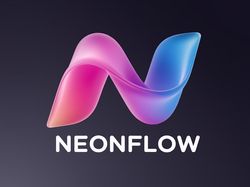 NeonFlow - логотип для музыкального приложения