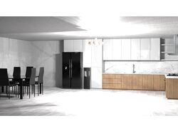 the kitchen