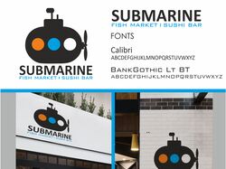 Логотип для рыбного магазина "Submarine"