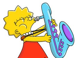 Лиза Симпсон с саксофоном