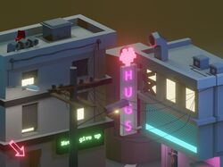 Сценка города в стиле КиберПанк выполнена в #blender