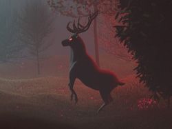 Загадочный лес, выполнен в #blender