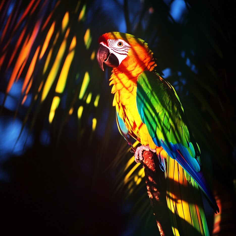 ellona0328_rainbow_parrot_sitting_on_a_palm_tree_029f4599-7709-4d22-b735-f8c34c47148b.png