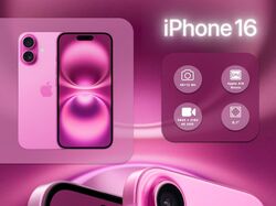 Інфографіка iPhone 16 рожевого кольору