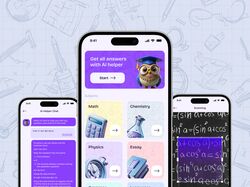 Дизайн AI Homework Helper IOS приложения 