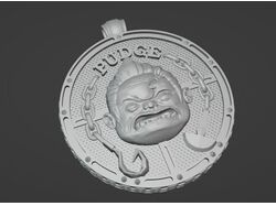 3d модель жетона из игры Dota2 Pudge